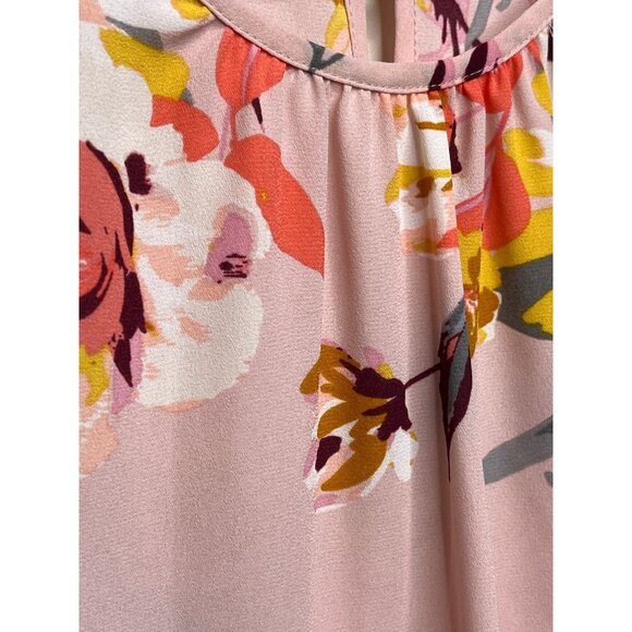 Van Heusen Top Womens XS Shirt Blouse Pink Floral Boho Work Casual Spring Summer - Picture 5 of 11